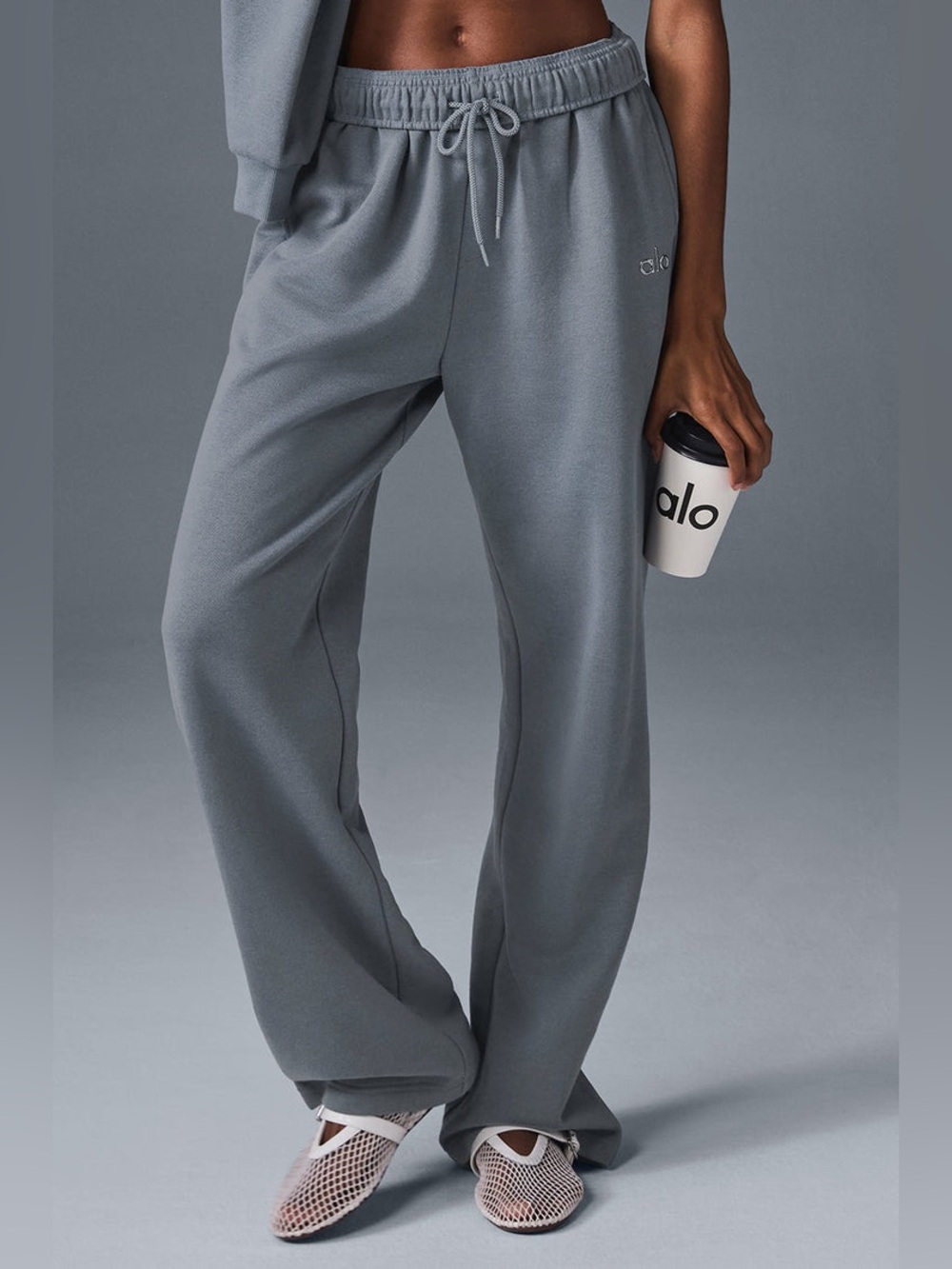 ALO Yoga Straight Leg Sweatpants in Slate Blue-Gray